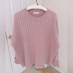 Pink lightweight cable knit sweater